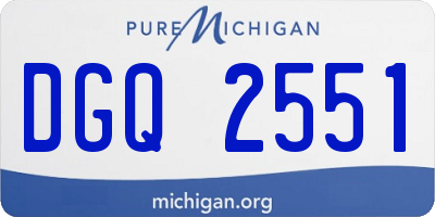 MI license plate DGQ2551
