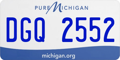 MI license plate DGQ2552
