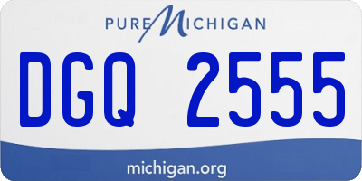 MI license plate DGQ2555