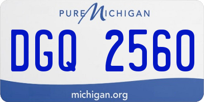 MI license plate DGQ2560