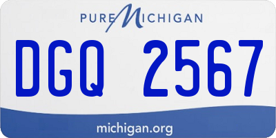 MI license plate DGQ2567
