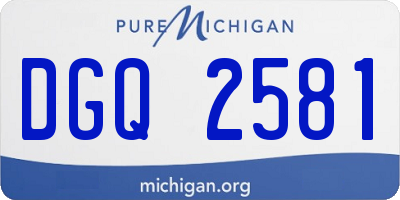 MI license plate DGQ2581
