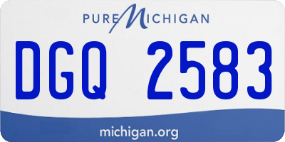 MI license plate DGQ2583