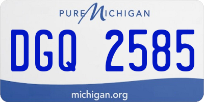MI license plate DGQ2585