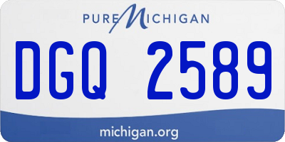 MI license plate DGQ2589