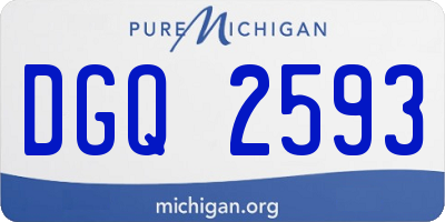 MI license plate DGQ2593