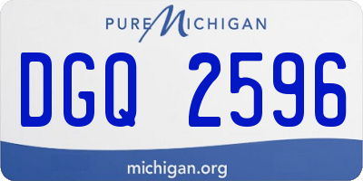 MI license plate DGQ2596