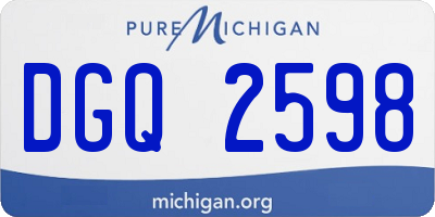 MI license plate DGQ2598