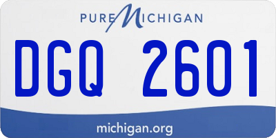 MI license plate DGQ2601