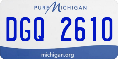 MI license plate DGQ2610