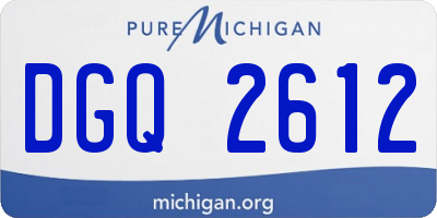 MI license plate DGQ2612
