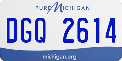 MI license plate DGQ2614
