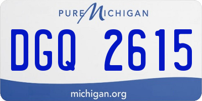 MI license plate DGQ2615