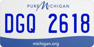 MI license plate DGQ2618