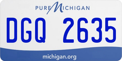 MI license plate DGQ2635