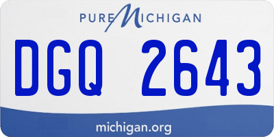 MI license plate DGQ2643