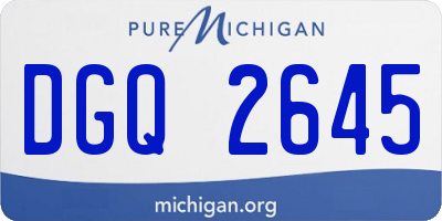 MI license plate DGQ2645