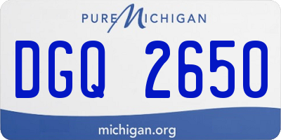 MI license plate DGQ2650