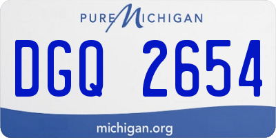 MI license plate DGQ2654