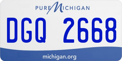 MI license plate DGQ2668