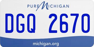 MI license plate DGQ2670