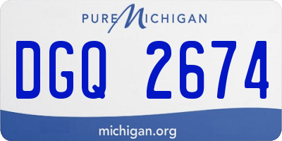 MI license plate DGQ2674