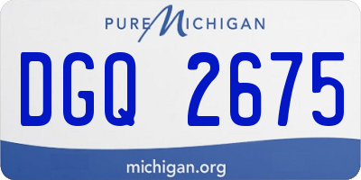 MI license plate DGQ2675