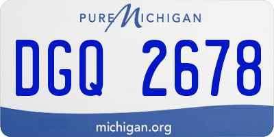 MI license plate DGQ2678