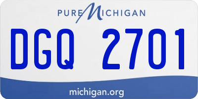 MI license plate DGQ2701