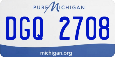 MI license plate DGQ2708