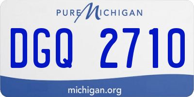 MI license plate DGQ2710