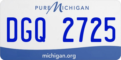 MI license plate DGQ2725