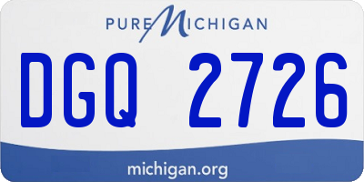 MI license plate DGQ2726