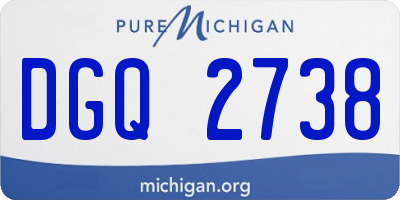 MI license plate DGQ2738