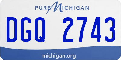 MI license plate DGQ2743
