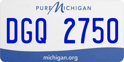 MI license plate DGQ2750