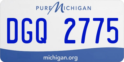 MI license plate DGQ2775