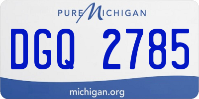 MI license plate DGQ2785