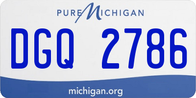 MI license plate DGQ2786