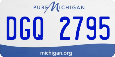 MI license plate DGQ2795