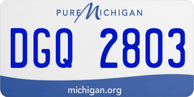 MI license plate DGQ2803