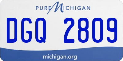 MI license plate DGQ2809