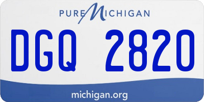 MI license plate DGQ2820