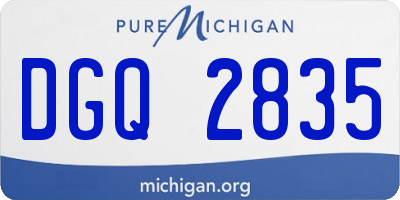 MI license plate DGQ2835
