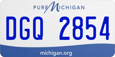 MI license plate DGQ2854