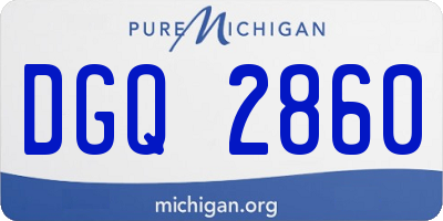 MI license plate DGQ2860