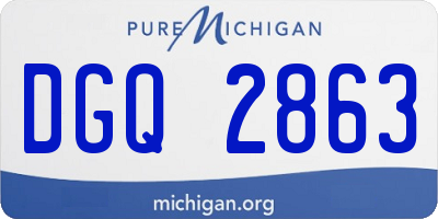 MI license plate DGQ2863