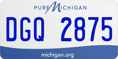 MI license plate DGQ2875