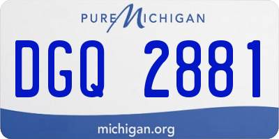 MI license plate DGQ2881