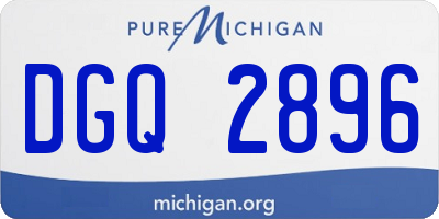 MI license plate DGQ2896